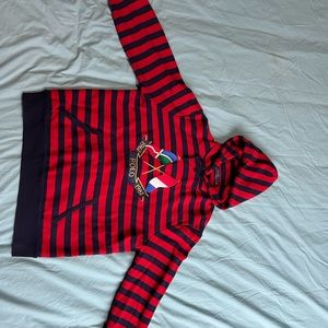 Selling a medium navy blue/red polo hoodie